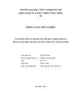 Xu hướng tích tụ ruộng đất để phát triển kinh tế trang trại trên địa bàn huyện nghi xuân, tỉnh hà tĩnh