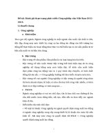 ĐÁNH GIÁ THỰC TRẠNG CÔNG NGHIỆP VIỆT NAM 20112015