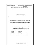 luận văn tốt nghiệp PHÁT TRIỂN KINH tế NÔNG NGHIỆP HUYỆN NGHĨA đàn, TỈNH NGHỆ AN