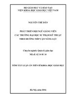 Phát triển đội ngũ giảng viên các trường đại học sư phạm kỹ thuật theo hướng tiếp cận năng lực (TT)