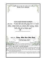 ĐỀ tài    “làm thế nào để giúp trẻ 4  5 tuổi đếm, nhận biết các nhóm đối tượng, nhận biết chữ số có hiệu quả 