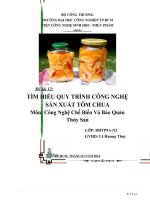 quy trình sx tôm chua