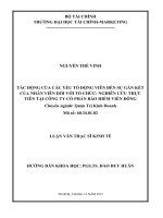Tác động của các yếu tố động viên đến sự gắn kết của nhân viên đối với tổ chức   nghiên cứu thực tiễn tại công ty cổ phần bảo hiểm viễn đông 