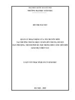 Quản lý hoạt động của tổ chuyên môn tại trường trung học cơ cở liên trung, huyện đan phượng, thành phố hà nội trong bối cảnh đổi mới giáo dục hiện nay 