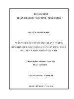 Phân tích các yếu tố nội tại ảnh hưởng đến hiệu quả hoạt động của các ngân hàng TMCP đầu tư và phát triển việt nam 