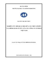 Nghiên cứu mối quan hệ giữa cấu trúc sở hữu và chính sách cổ tức của các công ty cổ phần việt nam 