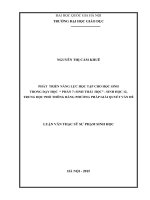 Phát triển năng lực học tập cho học sinh trong dạy học phần 7 sinh thái học   sinh học 12 trung học phổ thông bằng phương pháp giải quyết vấn đề 