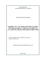 Nghiên cứu các tính chất phi cổ điển, dò tìm đan rối và viễn tải lượng tử của một số trạng thái phi cổ điển mới