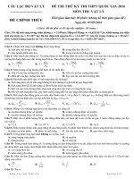 Đề thi thử THPT quốc gia   CLB vật lý (có đáp án)