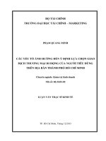 Các yếu tố ảnh hưởng đến ý định lựa chọn giao dịch thương mại di động của người tiêu dùng trên địa bàn thành phố hồ chí minh 