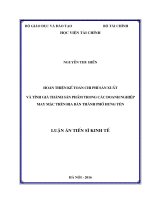 Hoàn thiện kế toán chi phí sản xuất và tính giá thành sản phẩm trong các doanh nghiệp may mặc trên địa bàn thành phố Hưng Yên