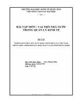 CHÍNH SÁCH THÚC đẩy XUẤT KHẨU HÀNG hóa của VIỆT NAM NHỮNG điều CHỈNH KHI GIA NHẬP WTO và GIẢI PHÁP HOÀN THIỆN 
