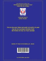 Tối ưu hóa quá trình giải nhiệt áo nước xylanh của xe tay ga bằng phương pháp mô phỏng số học và thực nghiệm