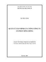 Quản lý tài chính của tổng công ty cổ phần sông hồng 