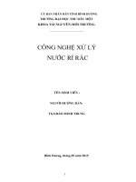 Nước rỉ rác và các công nghệ xử lý nước rỉ rác