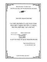 Vai trò chi phối của kế toán tinh thần đến ý định chi tiêu cá nhân trường hợp học tập anh ngữ 