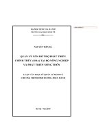 Quản lý vốn hỗ trợ phát triển chính thức (ODA) tại bộ nông nghiệp và phát triển nông thôn 