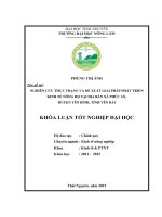 Nghiên cứu thực trạng và đề xuất giải pháp phát triển kinh tế nông hộ tại địa bàn xã Phúc An, huyện Yên Bình, tỉnh Yên Bái