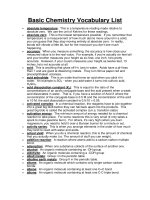 1   basic chemistry vocabulary list