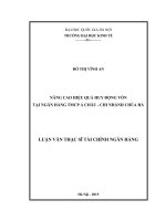 Nâng cao hiệu quả huy động vốn tại ngân hàng TMCP á âu   chi nhánh chùa hà 