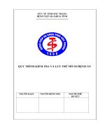 quy trình lưu trữ và kiểm tra hồ sơ bệnh án