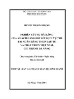 Nghiên cứu sự hài lòng của khách hàng đối với dịch vụ thẻ tại ngân hàng TMCP đầu tư và phát triển việt nam, chi nhánh đà nẵng (tóm tắt)