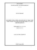 giải pháp tăng cường thu hút đầu tư trực tiếp nước ngoài vào tỉnh thanh hóa phục vụ tăng trưởng kinh tế 