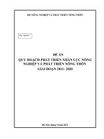 đề án phát triển nguồn nhân lực ngành nông nghiệp và phát triển nông thôn