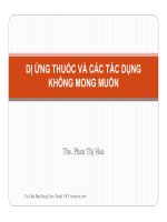 Bài giảng dị ứng thuốc và các tác dụng không mong muốn   ths  phan thị hoa