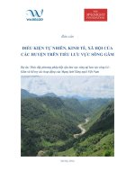 ĐIỀU KIỆN TỰ NHIÊN, KINH TẾ, XÃ HỘI CỦA CÁC HUYỆN TRÊN TIỂU LƯU VỰC SÔNG GÂM
