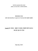 Báo cáo môi trường hiện tượng ElNino