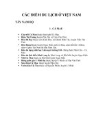 CÁC ĐIỂM DU LỊCH Ở VIỆT NAM