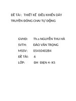 THIẾT KẾ  ĐIỀU KHIỂN DÂY TRUYỀN ĐÓNG CHAI TỰ ĐộNG