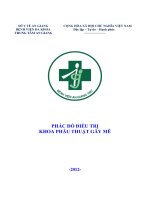 PHÁC ĐỒ ĐIỀU TRỊ KHOA PHẪU THUẬT GÂY MÊ