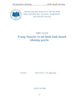 Trung nguyên và mô hình kinh doanh nhượng quyền