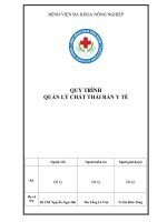 Quy trình quản lý chất thải rắn y tế   bệnh viện đa khoa nông nghiệp