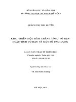 Luận văn khai triển một hàm thành tổng vô hạn hoặc tích vô hạn và một số ứng dụng