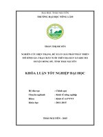 Nghiên cứu hiện trạng, đề xuất giải pháp phát triển mô hình gia trại chăn nuôi trên địa bàn xã Khe Mo  huyện Đồng Hỷ  tỉnh Thái Nguyên