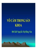 Bài giảng vô cảm trong sản khoa   BS CKII  nguyễn thị hồng vân