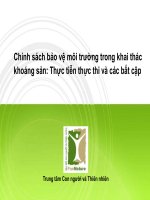Chính sách bảo vệ môi trường trong khai thác khoáng sản  thực tiễn thực thi và các bất cập