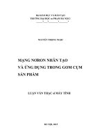 Luận văn thạc sĩ mạng noron nhân tạo và ứng dụng trong gom cụm sản phẩm