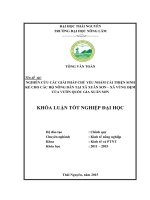 Nghiên cứu các giải pháp chủ yếu nhằm cải thiện sinh kế cho các hộ nông dân tại xã xuân sơn – xã vùng đệm của vườn quốc gia xuân sơn