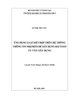 Ứng dụng luật kết hợp trên hệ thống thông tin nhị phân để xây dựng bài toán tư vấn xây dựng 