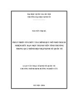 Phát triển tổ chức tài chính quy mô nhỏ trách nhiệm hữu hạn một thành viên tình thương trong quá trình hội nhập kinh tế quốc tế 