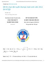 Đề thi chọn đội tuyển olympic toán sinh viên 2012 đh KTQD