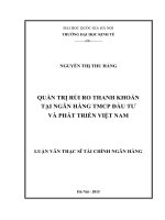Quản trị rủi ro thanh khoản tại ngân hàng TMCP đầu tư và phát triển việt nam 