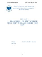 Franchise – cơ hội và thách thức đối với doanh nghiệp việt nam