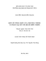 Luận văn một số tính chất của phương trình vi phân đại số với hệ số biến thiên 