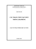 Luận văn các trạng thái tạp chất trong graphene 