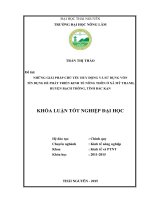 Những giải pháp chủ yếu huy động và sử dụng vốn tín dụng để phát triển kinh tế nông thôn ở xã mỹ thanh   huyện bạch thông   tỉnh bắc kạn 